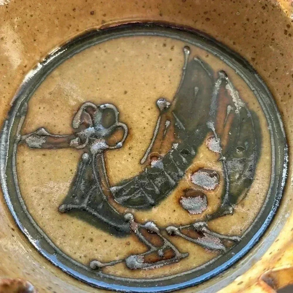 OTAGIRI Japanese Hand painted stoneware roadrunner ashtrays (2), mid-century MCM - Picture 4 of 10